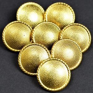8 Stück Uniformknöpfe General NVA MfS 1990, Buntmetall gekörnt mit gedrehtem Rand, 22mm
